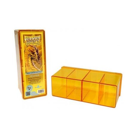 Коробочка пластиковая Dragon Shield с 4 секциями желтая